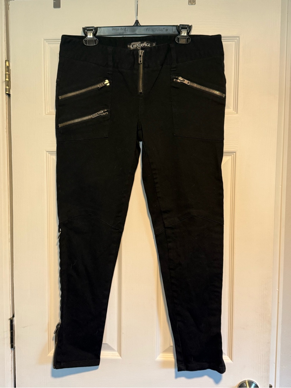 Lip Service Black Moto Zip Pocket Skinny Pants